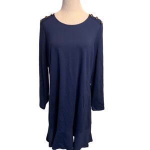 DuJour Blue Long Sleeve Dress Sz XL